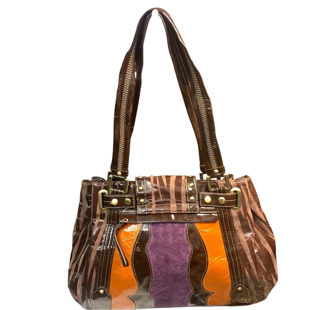 Sharif Patchwork Multicolor Leather Shoulder Bag - image 2